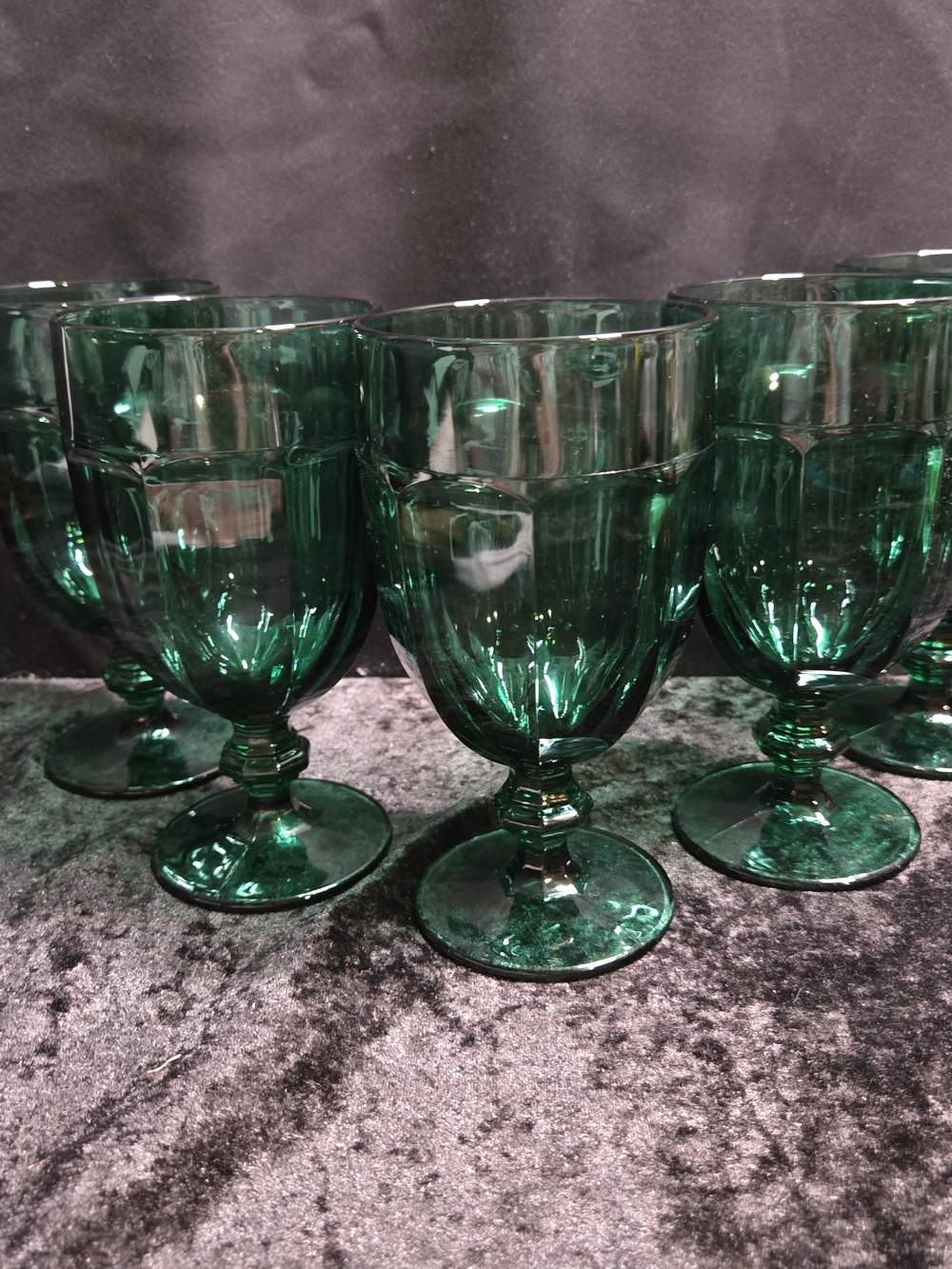 LIBBEY GIBRALTAR DURAHUFF JUNIPER EMERALD GREEN 5 WINE STEM GLASS WATER GOBLETS
